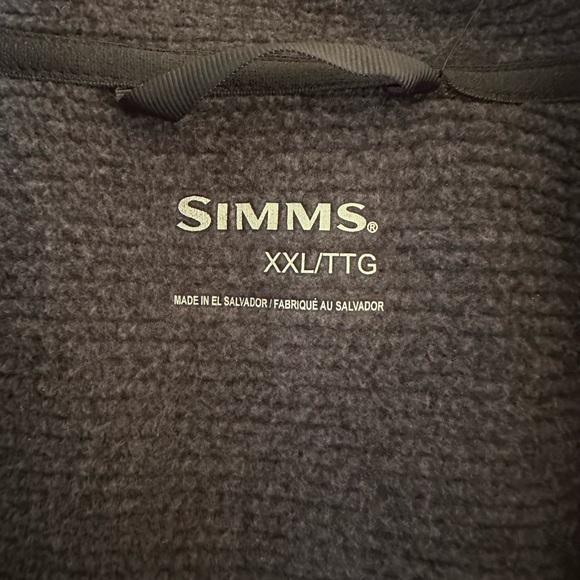 Simms Men's XXL Quarter Zip Fleece NWT Gray/green 27" armpit to armpit. - Picture 4 of 6